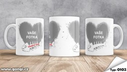 Hrnek 330 ml - 0102 - Srdce kočka s rybkou